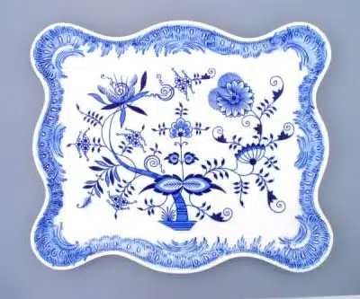 Cibulák – Podnos ozdobný 45,5 x 37 cm – originál cibuľový porcelán 1. akosť