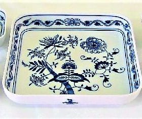 Hagymamintás porcelán - Négyzet alakú tálak készlete - eredeti Hagymamintás porcelán 1. minőség