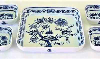 Cibulák – Súprava misiek štvorhranných – originál cibuľový porcelán 1. akosť