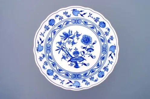 Cibulák – Tanier tortový na nohe 31 cm – originál cibuľový porcelán 1. akosť