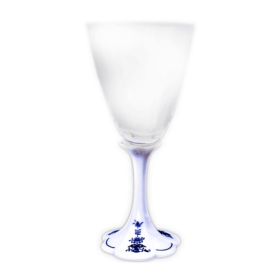 Hagyma - Hagyma mintával díszített porcelán szárú kristályüveg - eredeti hagyma porcelán, 1. minőség