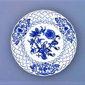 Hagymamintás porcelán - Dombornyomott tányér 24 cm - eredeti Hagymamintás porcelán 1. minőség