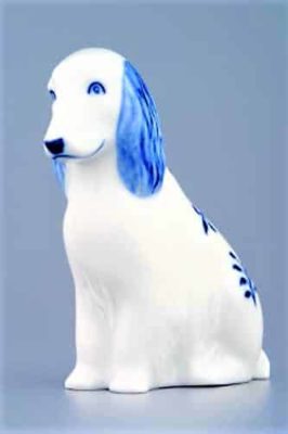 Cibulák – Psík sediaci 10 cm – originál cibuľový porcelán 1. akosť