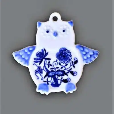 Cibulák – Magnetka – sova 8,5 cm – originál cibuľový porcelán 1. akosť