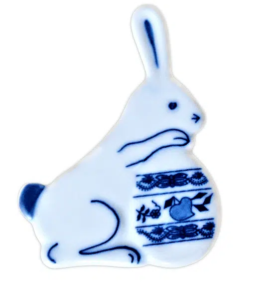 Hagymamintás porcelán - Mágnes - nyuszi tojással - eredeti Hagymamintás porcelán 1. minőség