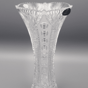 ÚSVIT 20 cm-es kristály váza, csiszolt kristály