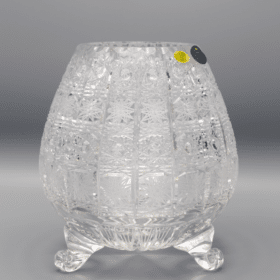 Vágott kristályváza lábakon ÚSVIT 19 cm