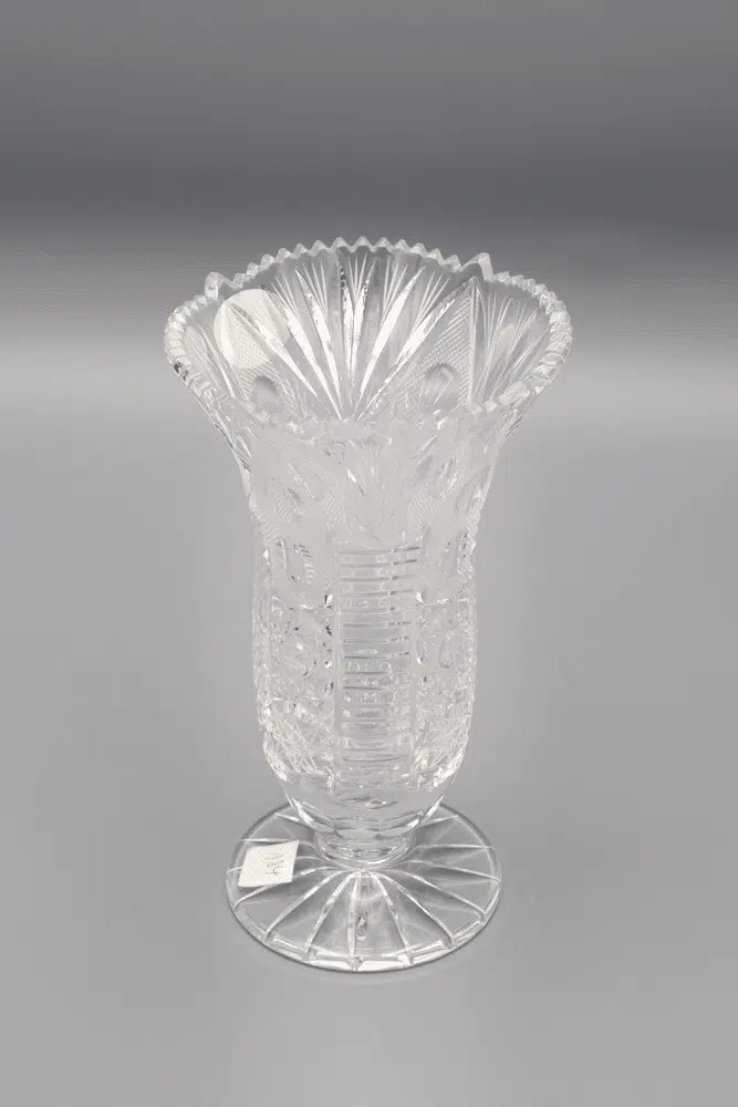 ÚSVIT 16 cm-es kristály váza, csiszolt kristály - Image 2