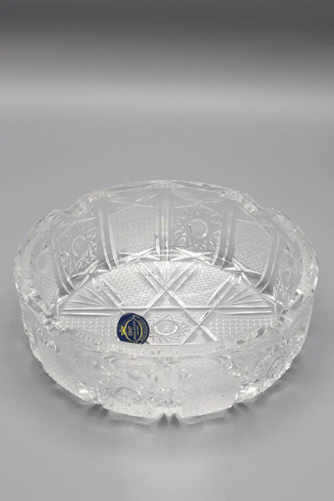 Krištáľový brúsený popolník ÚSVIT 15 cm
