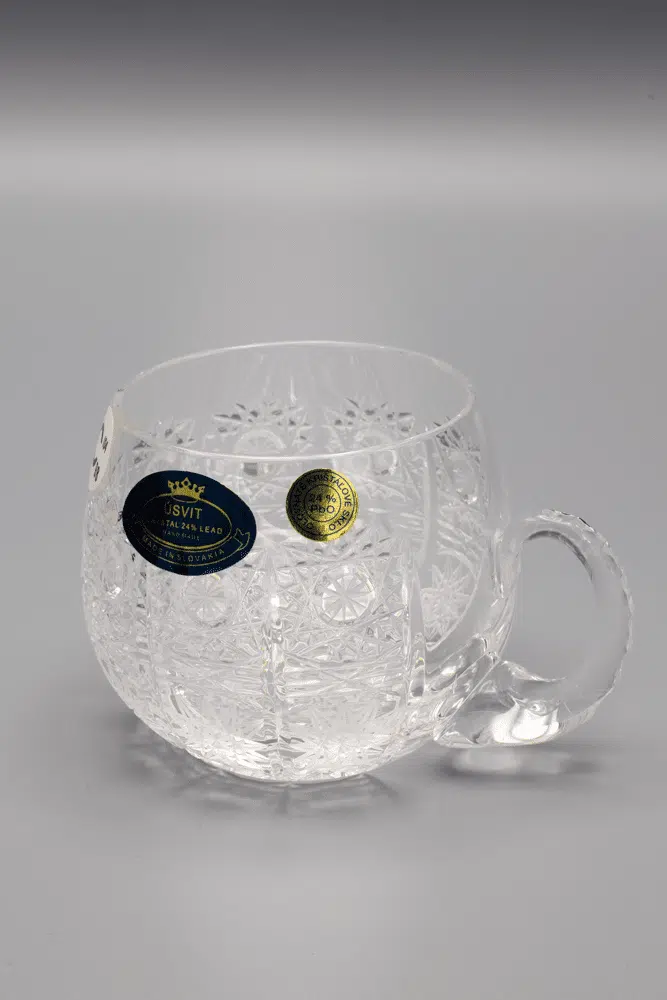 Krištáľové brúsené šálky na kávu ÚSVIT 65 ml set 6 kusov