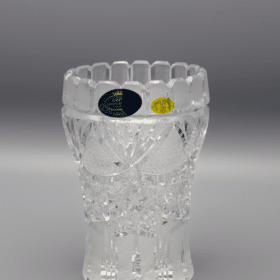 ÚSVIT 14 cm-es kristály váza, csiszolt kristály