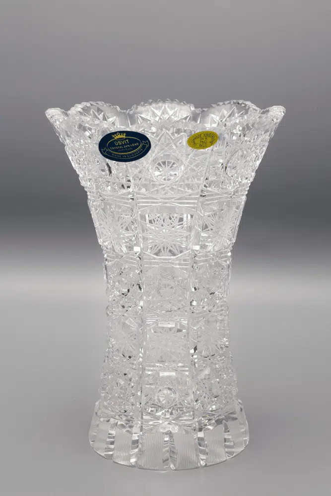 Krištáľová brúsená váza ÚSVIT 18 cm