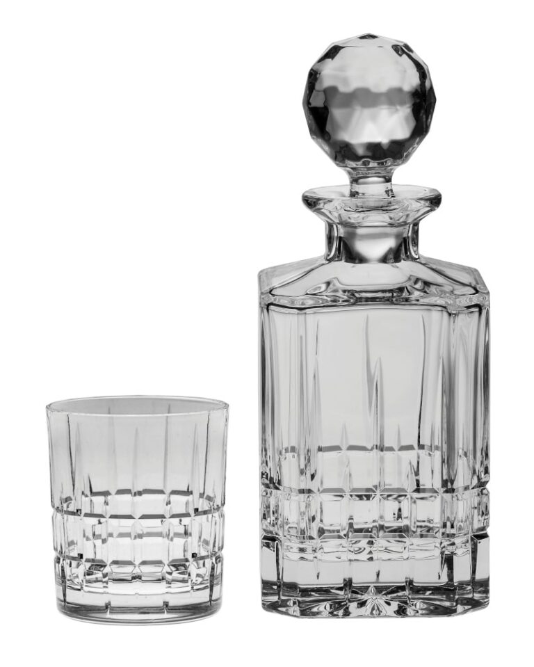 Szett kristálycsiszolású whiskys üveg DOWPER 1 + 6 pohár