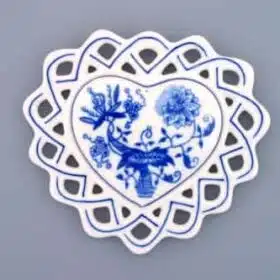 Cibulák – Vianočná ozdoba – srdiečko 10 cm – originál cibuľový porcelán 1. akosť