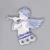 Cibulák – Vianočná ozdoba – anjel s trúbkou prelamovaný – originál cibuľový porcelán 1. akosť