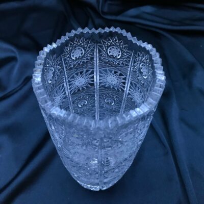 Krištáľová brúsená váza 20 cm