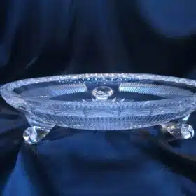 Vágott kristálytál lábakon 25 cm