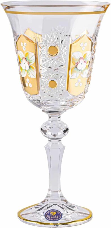 Kristály csiszolt borospoharak Laura 220 ml kézzel festett szett 6 darab - Image 2