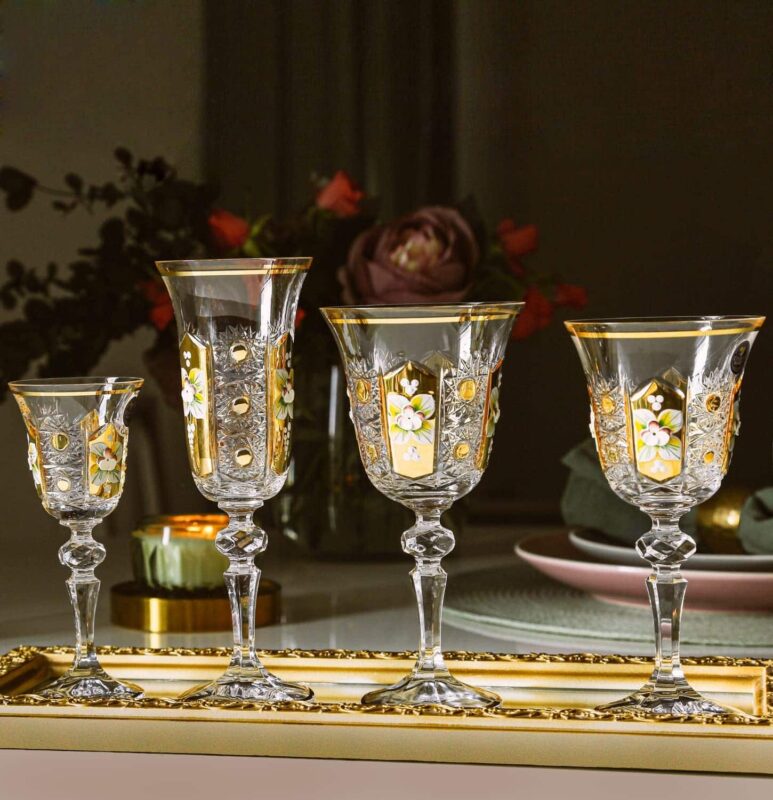 Kristály csiszolt likőrös poharak Laura 60 ml kézzel festett szett 6 darab - Image 4